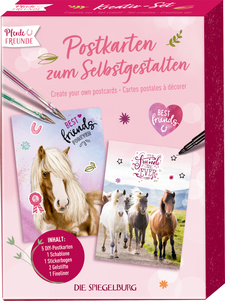 Postkarten zum Selbstgestalten Best friends - Pferdefreunde