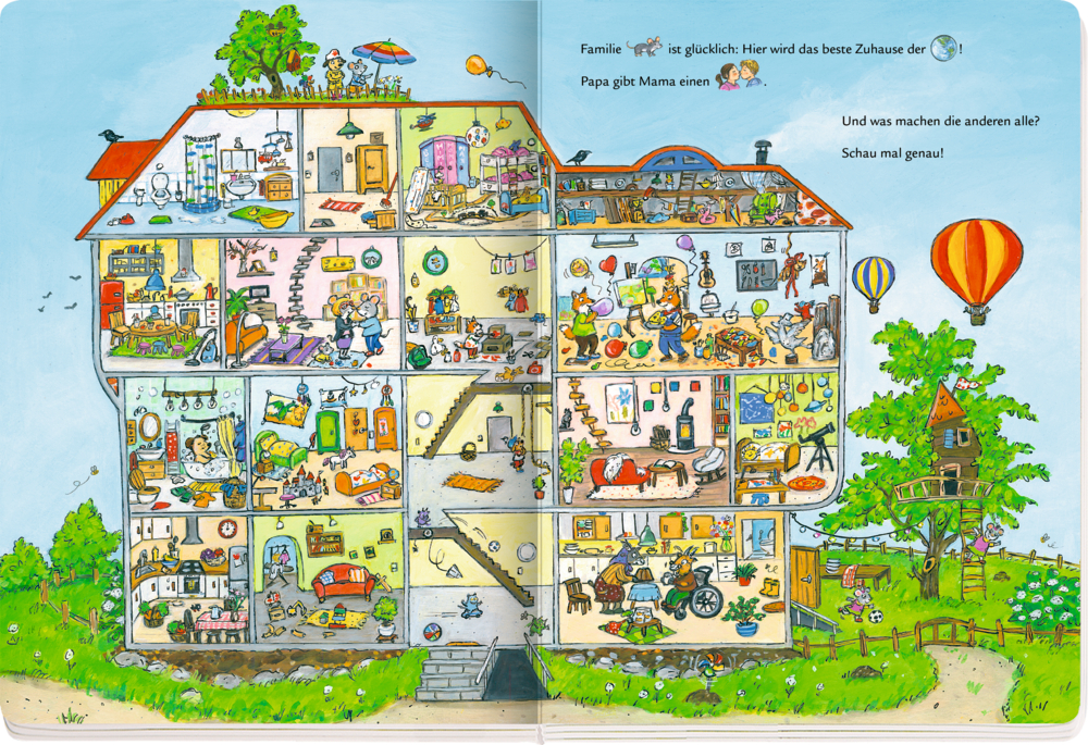 Mein 1. Wimmelbuch zum Mitlesen: Unser buntes Haus