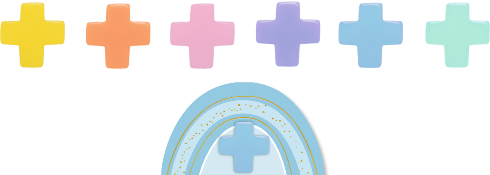 Buntes Regenbogen-Kunstharzkreuz