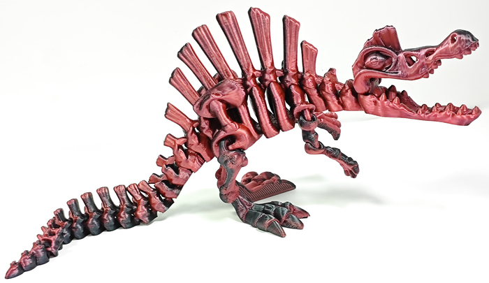 rot/schwarz, Kristalltier Spinosaurus Skelett - T-Rex World