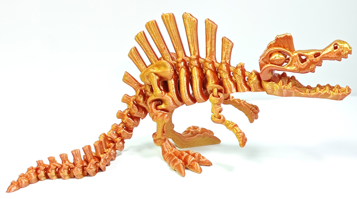gelb/orange, Kristalltier Spinosaurus Skelett - T-Rex World