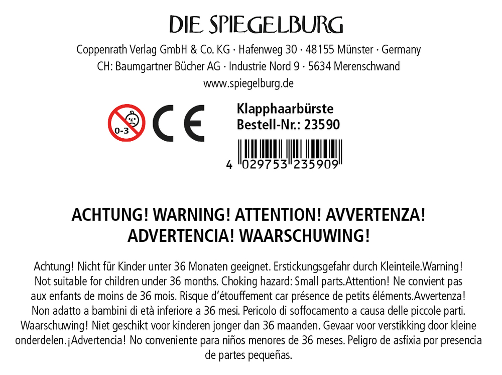 Klapphaarbürste - Fröhliche Weihnachten