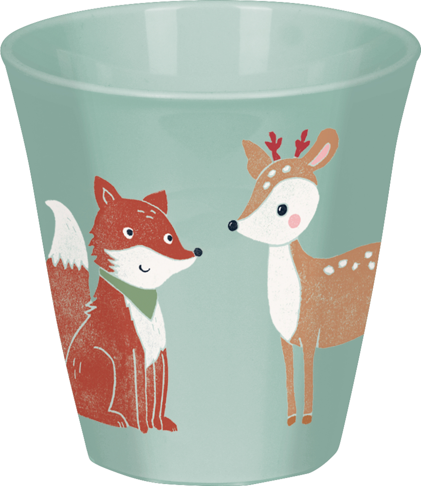Becher Fuchs & Reh - Little Wonder Hellblauer Becher mit niedlichem Fuch- und Rehmotiv.