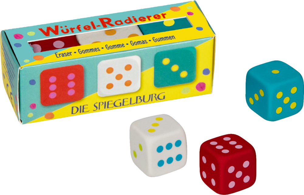 Würfel-Radierer - Bunte Geschenke