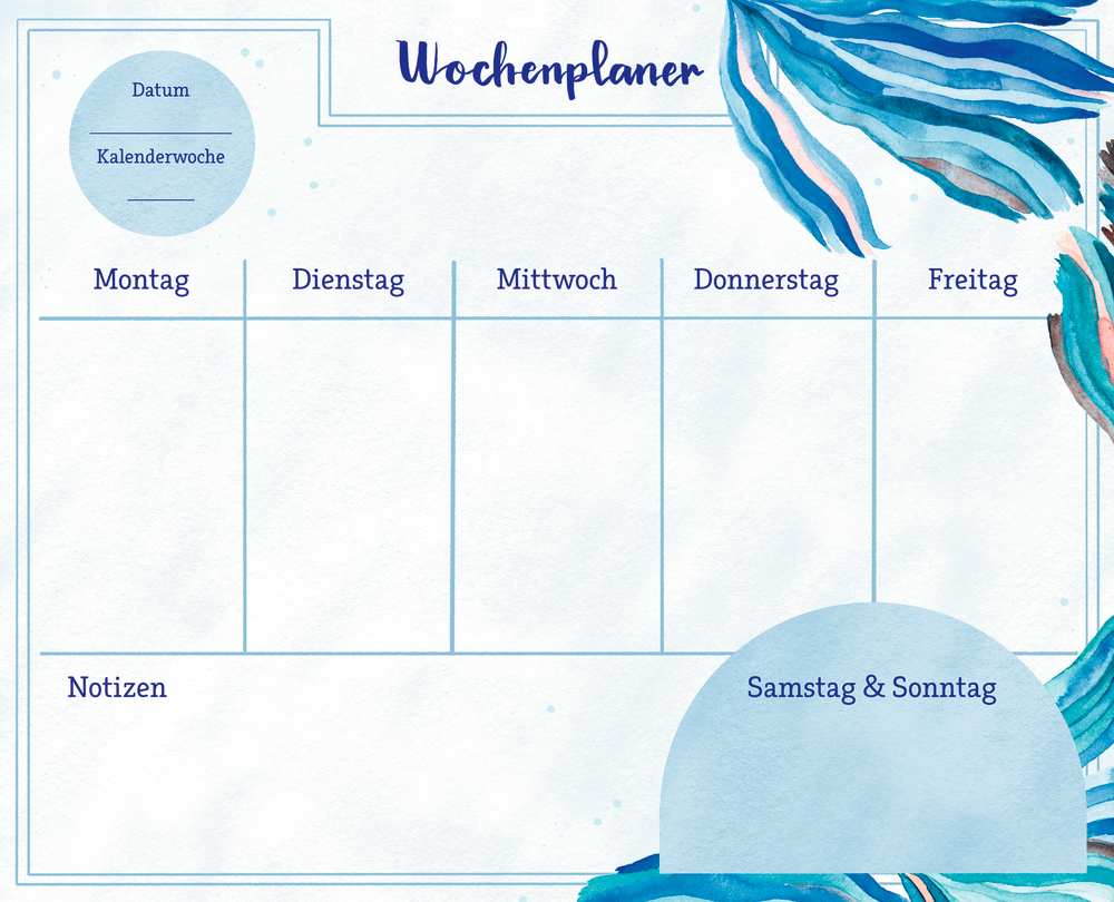 Wochenplaner - All about blue