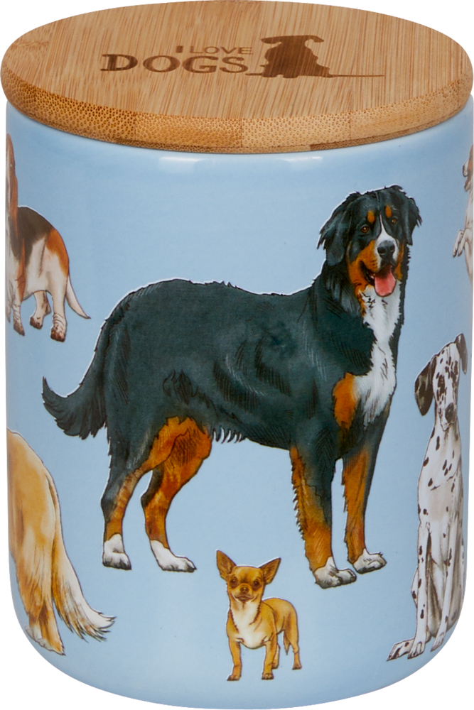 Vorratsdose "Hunde" aus Keramik - I love cats & dogs (ca. 0,65 l)