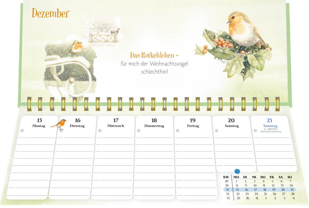 Tischkalender mit Wochenkalendarium: 2025 - Marjolein Bastin- blau