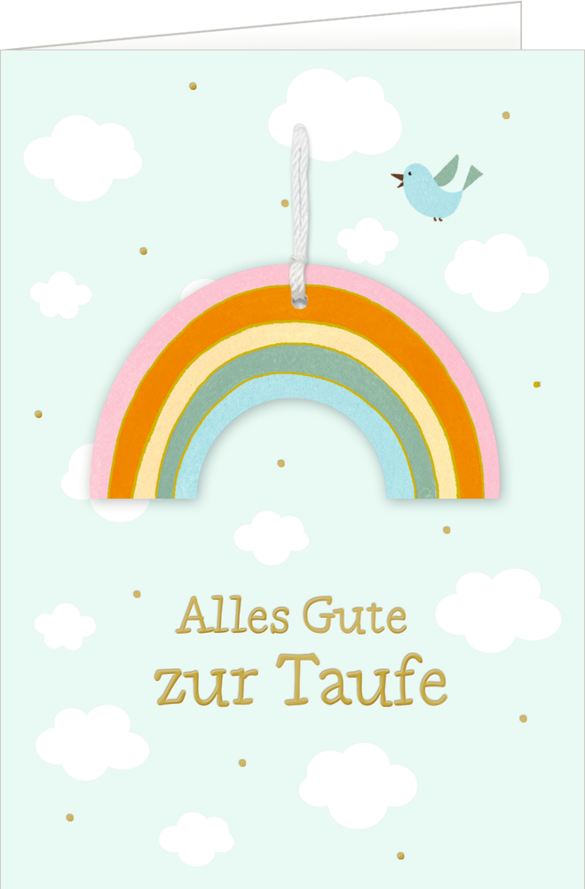 Grußkarte - Alles Gute zur Taufe - Regenbogen