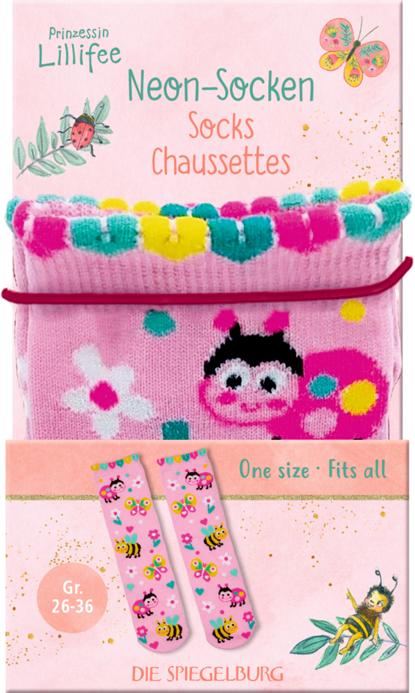 Neon-Socken - Prinzessin Lillifee, one size (Gr. 26-36)