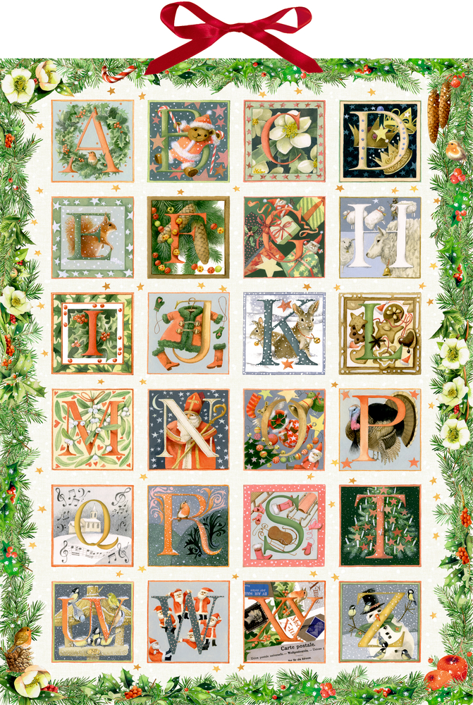 Zauberhaftes Weihnachts-ABC, Wand-Adventskalender (Bastin)