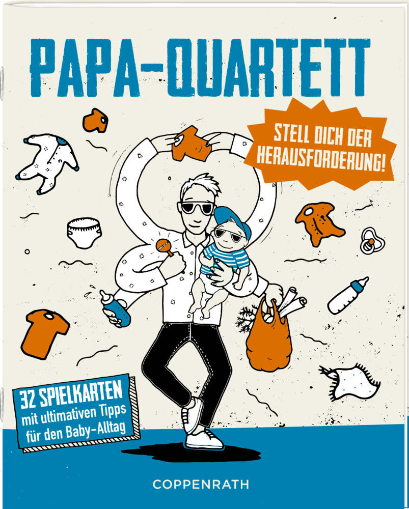 Schachtelspiel: Papa-Quartett