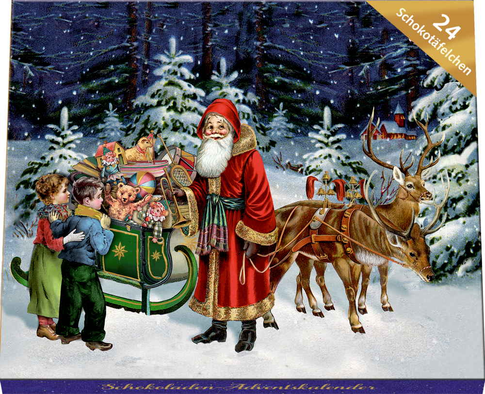 Weihnachtsschlitten, Adventskalender-Schokolade (Behr)