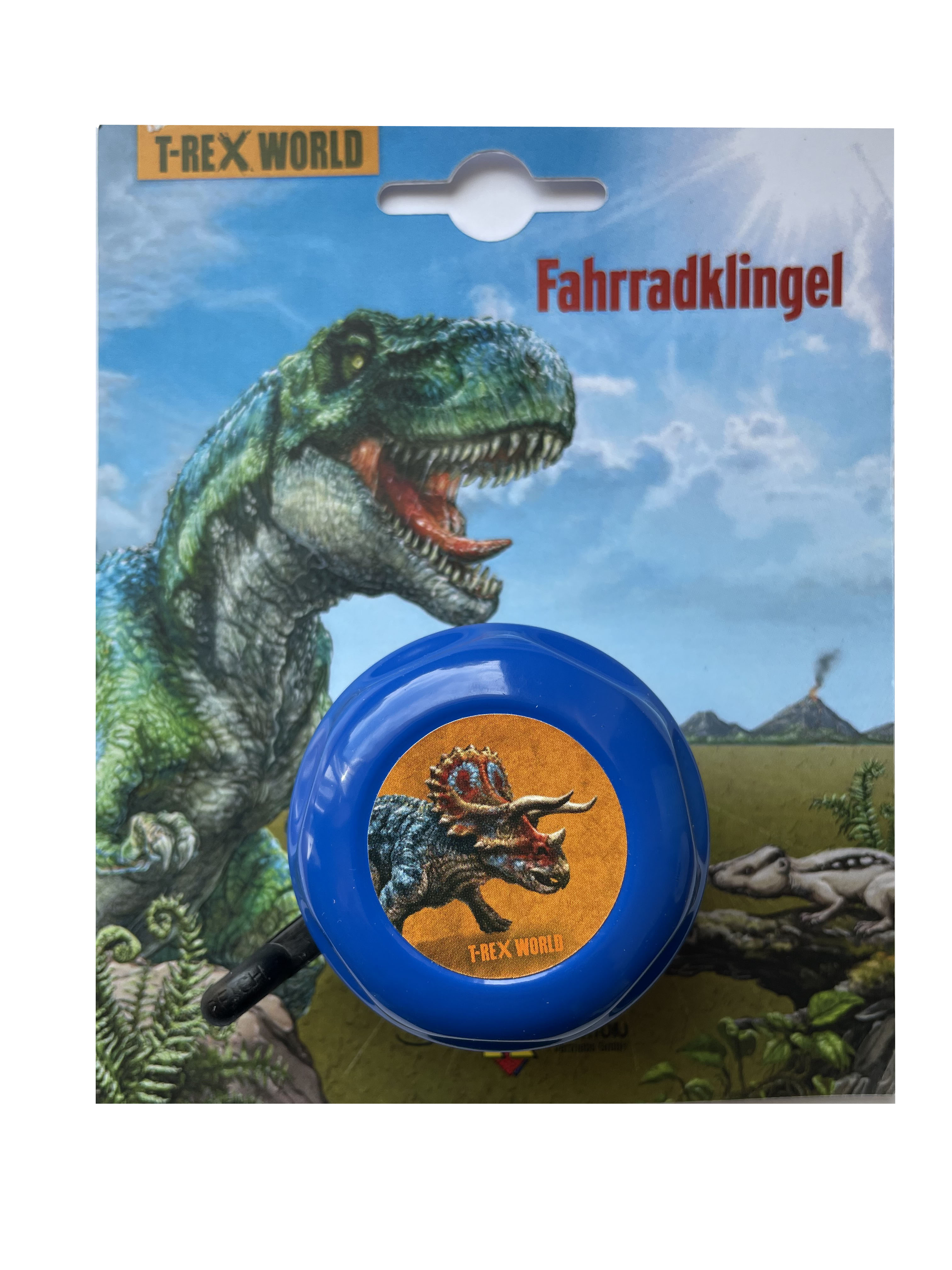blaue Klingel T-Rex World (Lizenzmarke Bike Fashion)