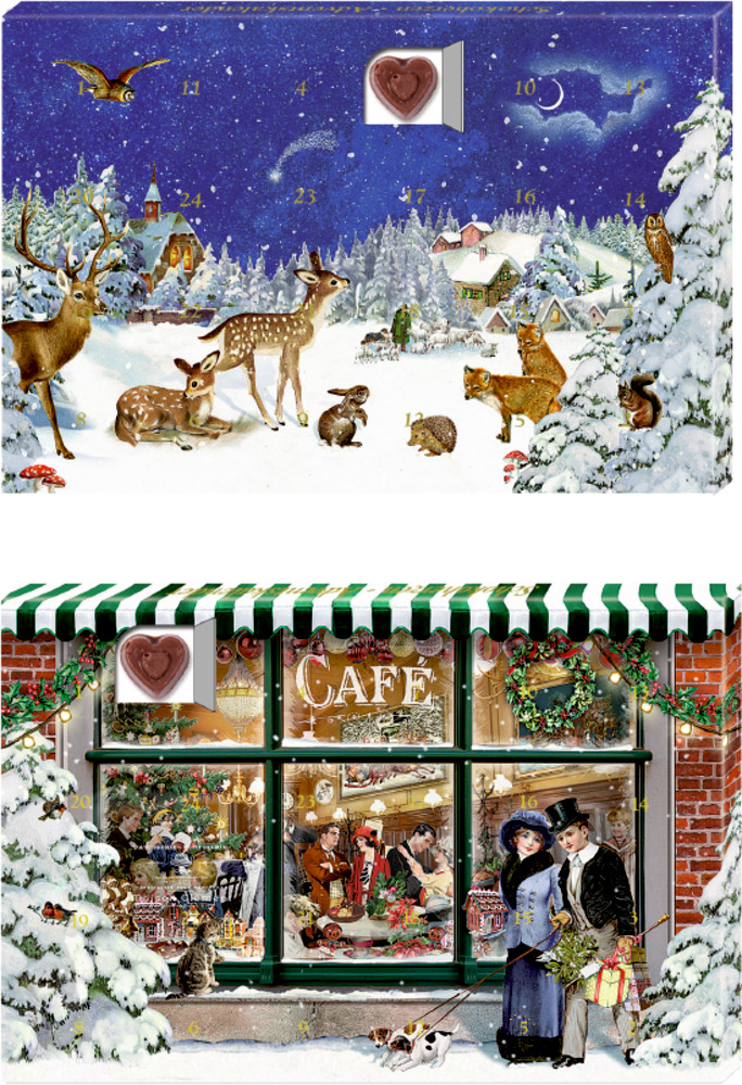 24 Süße Herzmomente im Advent, Schoko-Adventskalender (Behr)