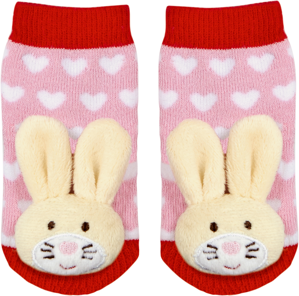Rasselsöckchen Häschen BabyGlück, one size (2-12 Monate)