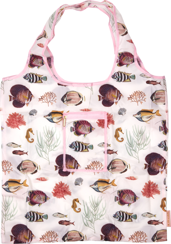 Faltshopper Fische "I love my Ocean", hell (nachhaltig aus Recycling-Material) Faltshopper Fische "I love my Ocean", hell (nachhaltig aus Recycling-Material)