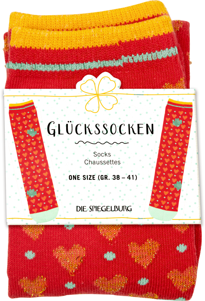 rot, Glückssocken (one size/Gr. 38-41) - Viel Glück