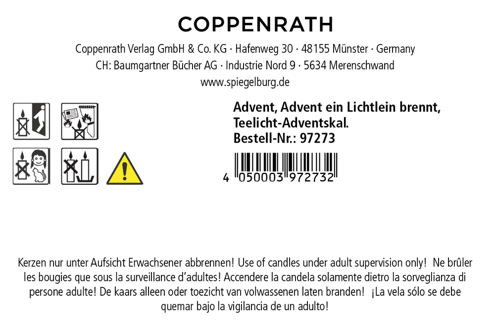 Advent, Advent ein Lichtlein brennt, Teelicht-Adventskalender