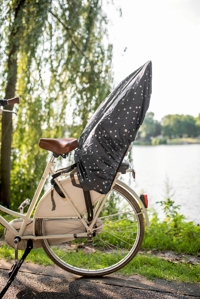 Regenschutz für Fahrradkindersitz grau / weiße Punkte (Pimp my bike!)