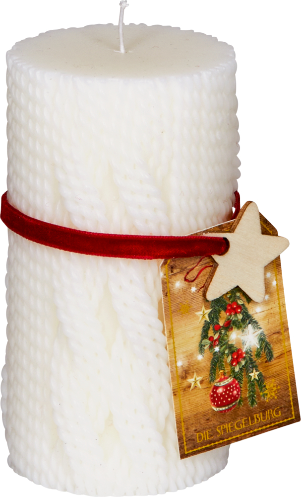 Kerze in Strickoptik - Lichterhelle Weihnachtszeit