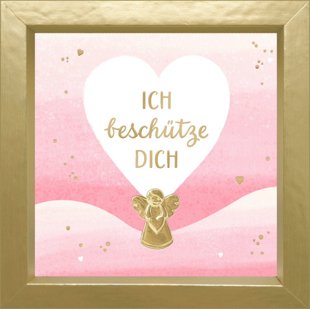 rosa (Ich beschütze dich), Bilderrahmen mit Schutzengel - Ich bin immer bei dir rosa (Ich beschütze dich), Bilderrahmen mit Schutzengel - Ich bin immer bei dir