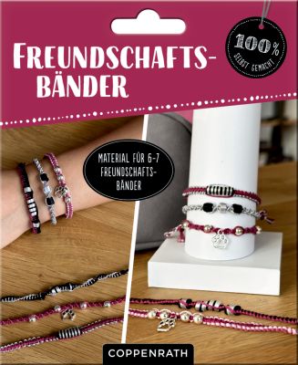 Freundschaftsbänder knüpfen Silber/Schwarz - 100% selbst gemacht